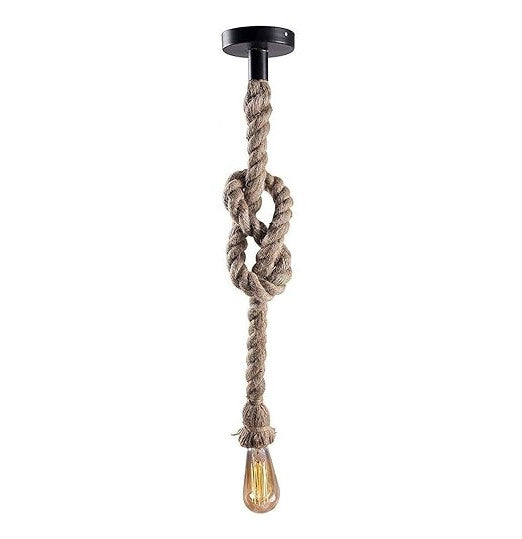 Contemporary Decorative Vintage Hemp Rope Lighting Fixture Pendant Light